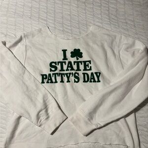 White St. Patty's Day Sweatshirt with Green Print